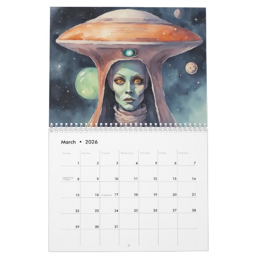 Calendrier Déesse Alien (Mar 2026)