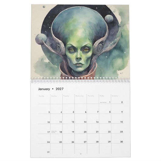 Calendrier Déesse Alien (Jan 2027)