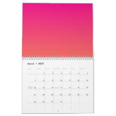 Calendrier dégradé rose et orange (Mar 2027)