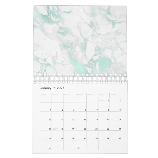 Calendrier Delicate Coral Clouds Art Navy Blue Sky Pastel (Jan 2027)