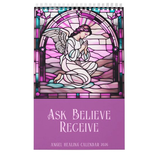 Calendrier Demandez, Croyez, Recevez Angel Verre Tiré 2025 (Protection)