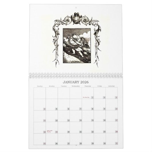 Calendrier d'emblème de Quarles des 1600s (Jan 2026)