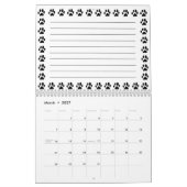 Calendrier d'Empreinte de patte de chat noir perso (Mar 2027)