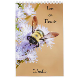 Calendrier des abeilles sur fleurs