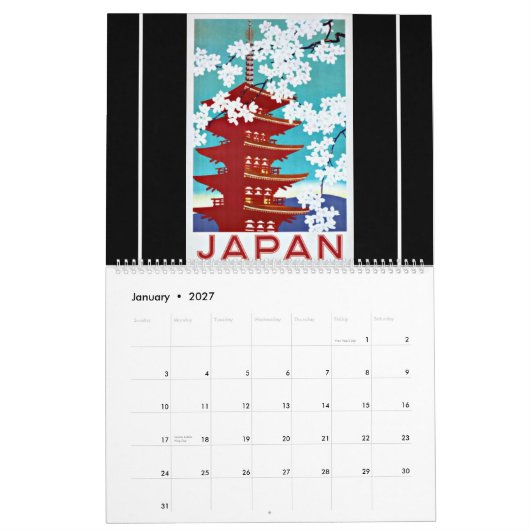 Calendrier des affiches Vintage voyage (Jan 2027)