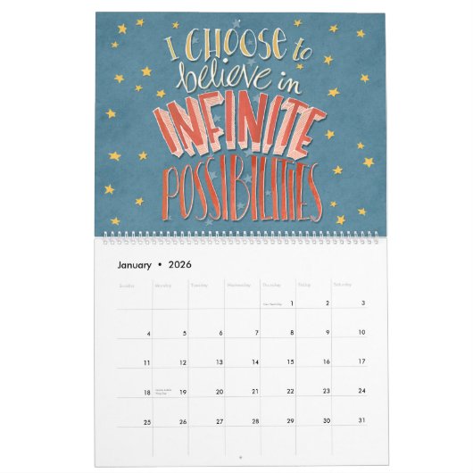 Calendrier des Affirmations "Je choisis" (Jan 2026)