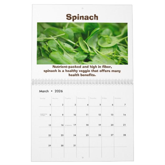 Calendrier des aliments sains (Mar 2026)