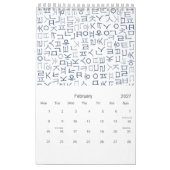 Calendrier des alphabets (Feb 2027)