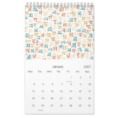 Calendrier des alphabets (Jan 2027)