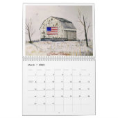 Calendrier des anciennes granges aquarelle (Mar 2026)