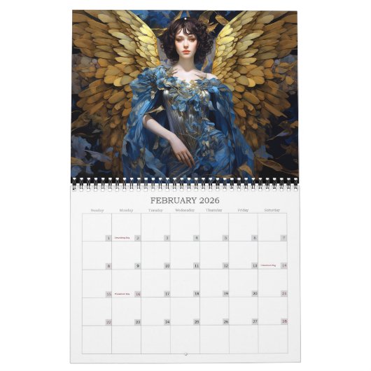 Calendrier des anges 2026 (Feb 2026)