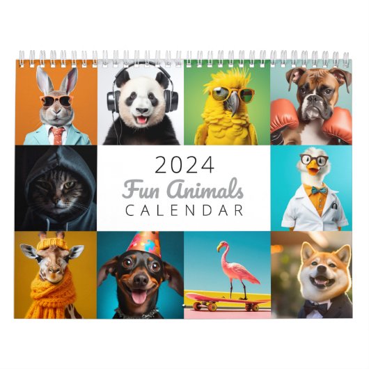 Calendrier des animaux amusants 2024 (Protection)