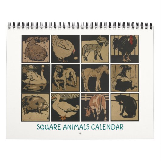 Calendrier des animaux carrés - Dessins de Barnyar (Protection)