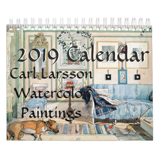 Calendrier des aquarelles 2019 de famille de Carl (Protection)
