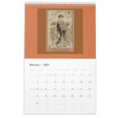 Calendrier des bois de graveur japonais antiques (Feb 2027)
