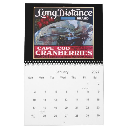 Calendrier des canneberges 2012 (Jan 2027)