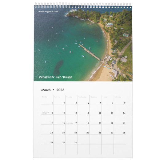 Calendrier des Caraïbes (Mar 2026)