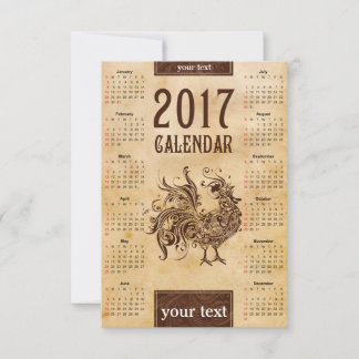 Calendrier des cartes 2017 chinois