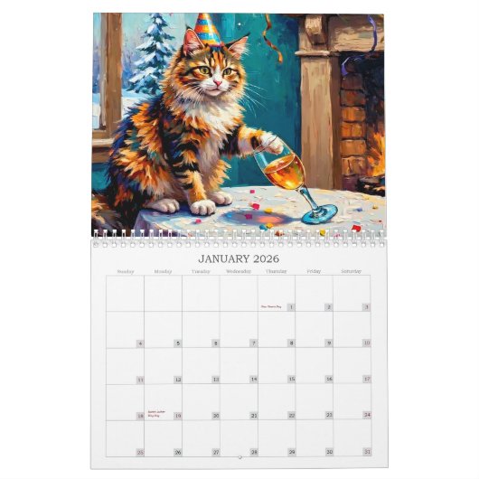Calendrier des chats 2026 (Jan 2026)