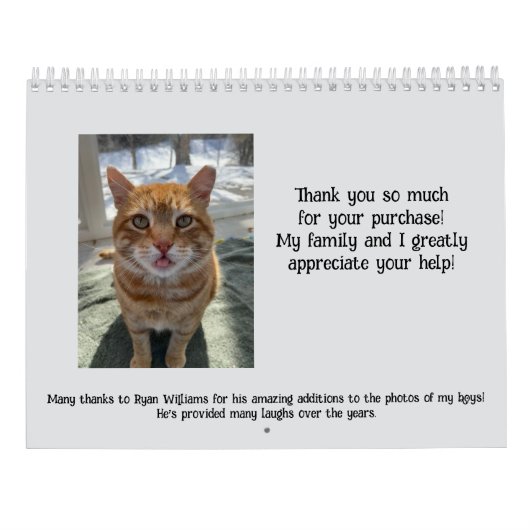 Calendrier des chats de Kellye (Dos)