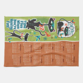 Calendrier des chats du milieu du siècle Serviette (Horizontal)