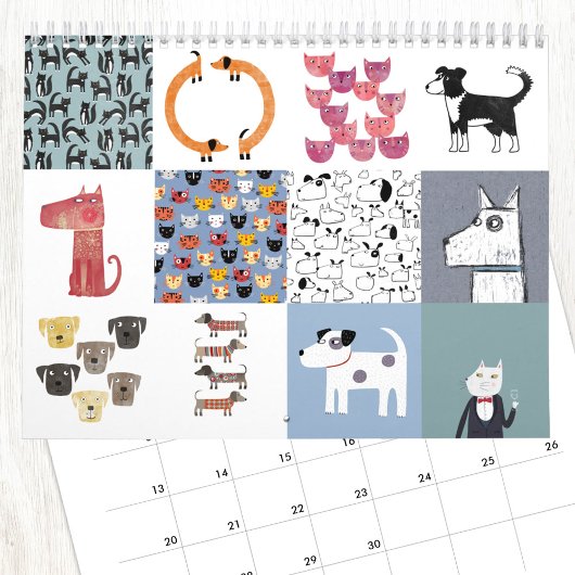Calendrier des chats et chiens originaux de Nic Sq