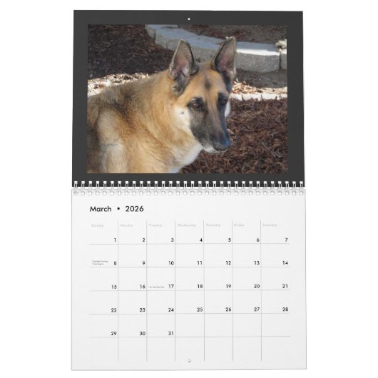 Calendrier des chats et des chiens (Mar 2026)