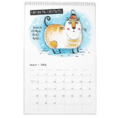 Calendrier des chats illustrés amusants (Mar 2026)