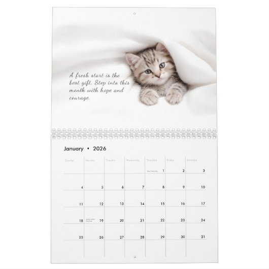 Calendrier des chats mignons (Jan 2026)