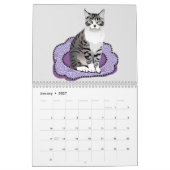 Calendrier des chats par mois (Jan 2027)