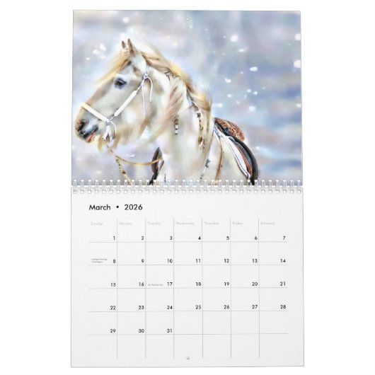 Calendrier des chevaux enchantés (Mar 2026)