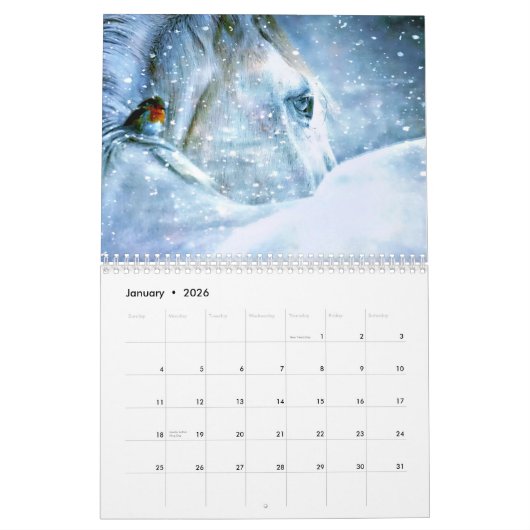 Calendrier des chevaux enchantés (Jan 2026)