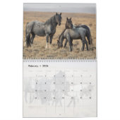 Calendrier des Chevaux sauvages de Zeus bleu (Feb 2026)