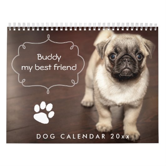 Calendrier des chiens 2026 Ajouter votre photo (Protection)