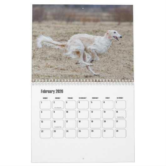 Calendrier des Chiens de Borzoi (Feb 2026)