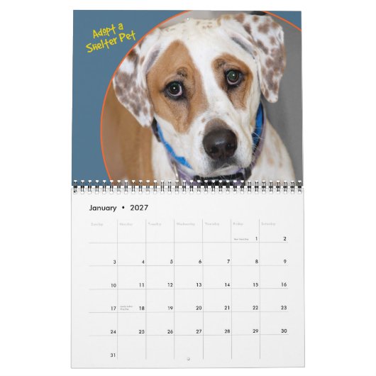 Calendrier des chiens de garde (Jan 2027)