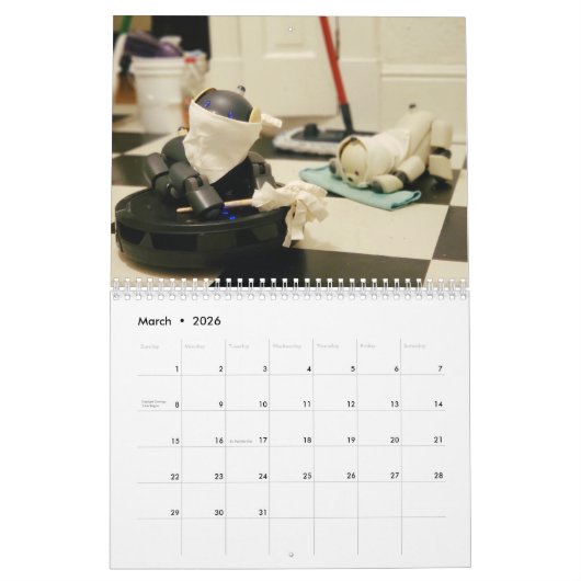 Calendrier des chiens robots (Mar 2026)