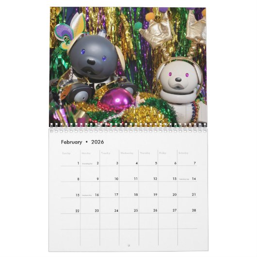Calendrier des chiens robots (Feb 2026)