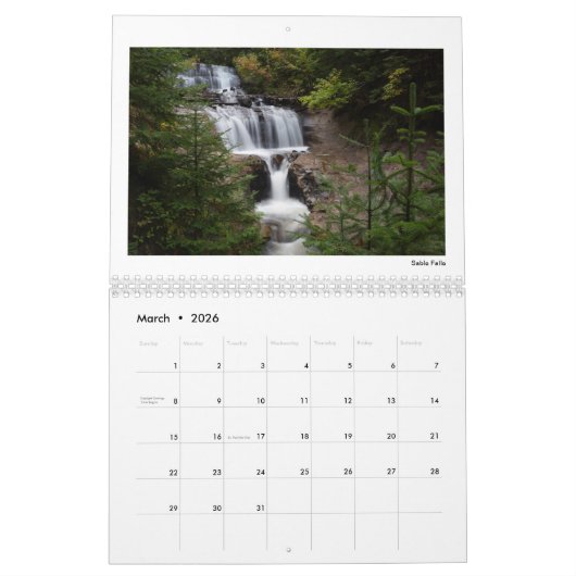 Calendrier des chutes du Michigan (Mar 2026)