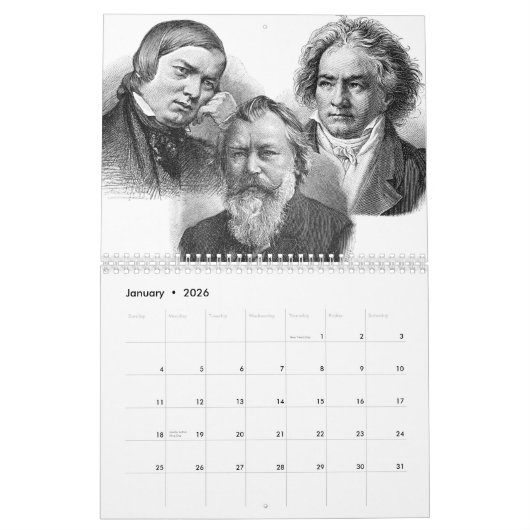 Calendrier des compositeurs, 12 composers-12 combi (Jan 2026)