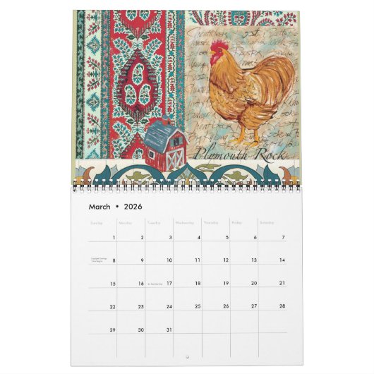 Calendrier des coqs (Mar 2026)