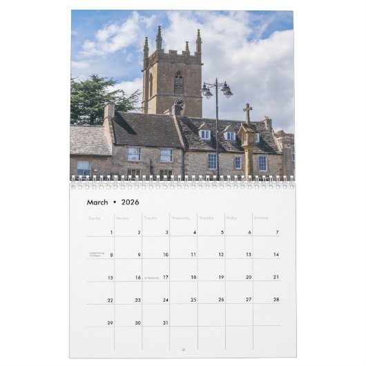 Calendrier des Cotswolds 2026 (Mar 2026)