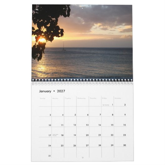 Calendrier des couchers du soleil 2009 d'océan (Jan 2027)