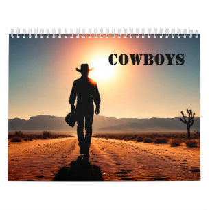 Calendrier des cowboys et couchers de soleil