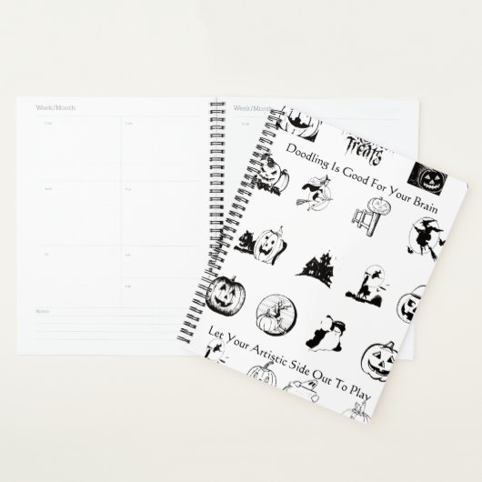 Calendrier des doodles d'Halloween (Devant avec enveloppe)