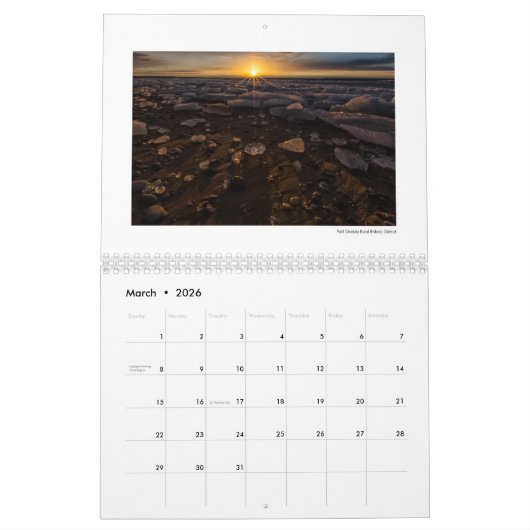 Calendrier des dunes d'ours endormies (Mar 2026)