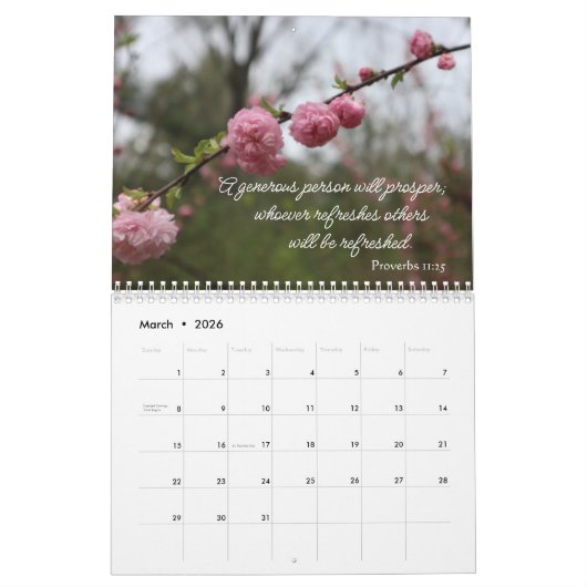Calendrier des écritures des fleurs et proverbes r (Mar 2026)