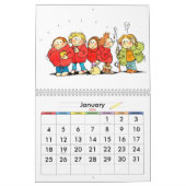 Calendrier des enfants rouges - Calendrier amusant (Jan 2026)