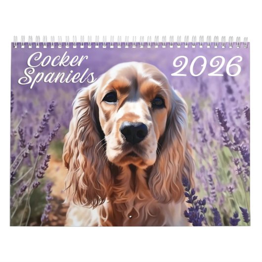 Calendrier des Espagnols Cocker 2026 (Protection)