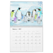 Calendrier des familles d'animaux illustrées (Feb 2027)